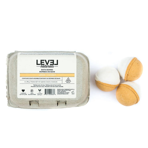 Level Naturals - Bath Bombs - Lemon + Coconut