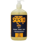 Everyone Soap - Men 3-in-1 Shampoo, Shower & Shaving Soap - Cedar & Citrus