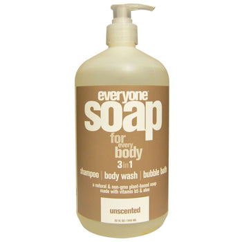 Everyone Soap - 3-in-1 Shampoo, Body Wash & Bubble Bath - Unscented