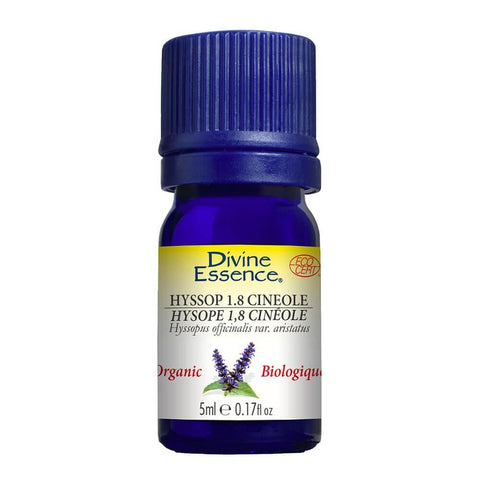 Divine Essence - Hyssop 1.8 Cineole Essential Oil (Organic)